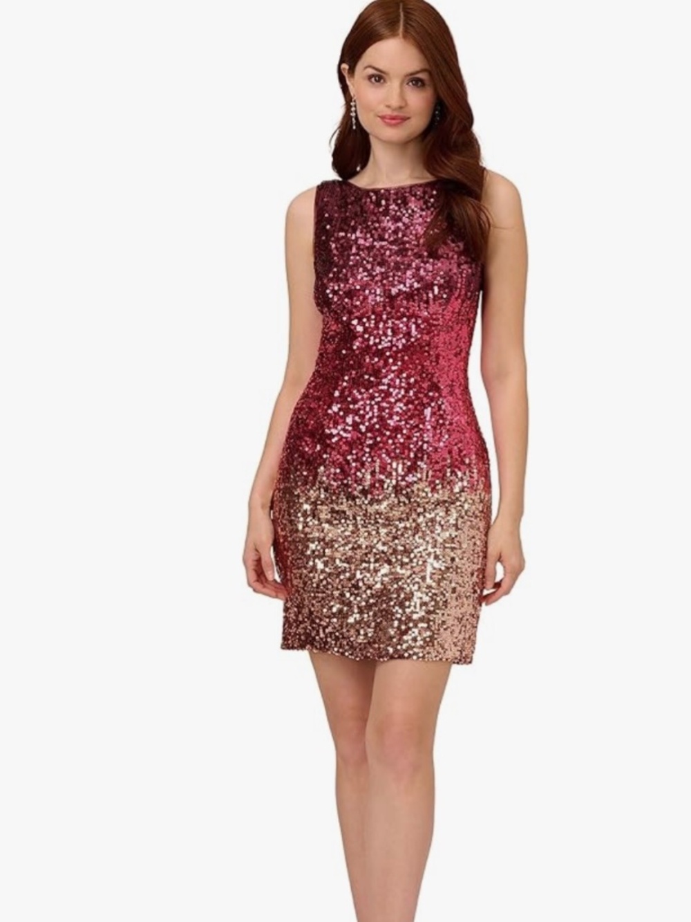 Adrianna Papell Women's Ombre Sequin Sheath Dress